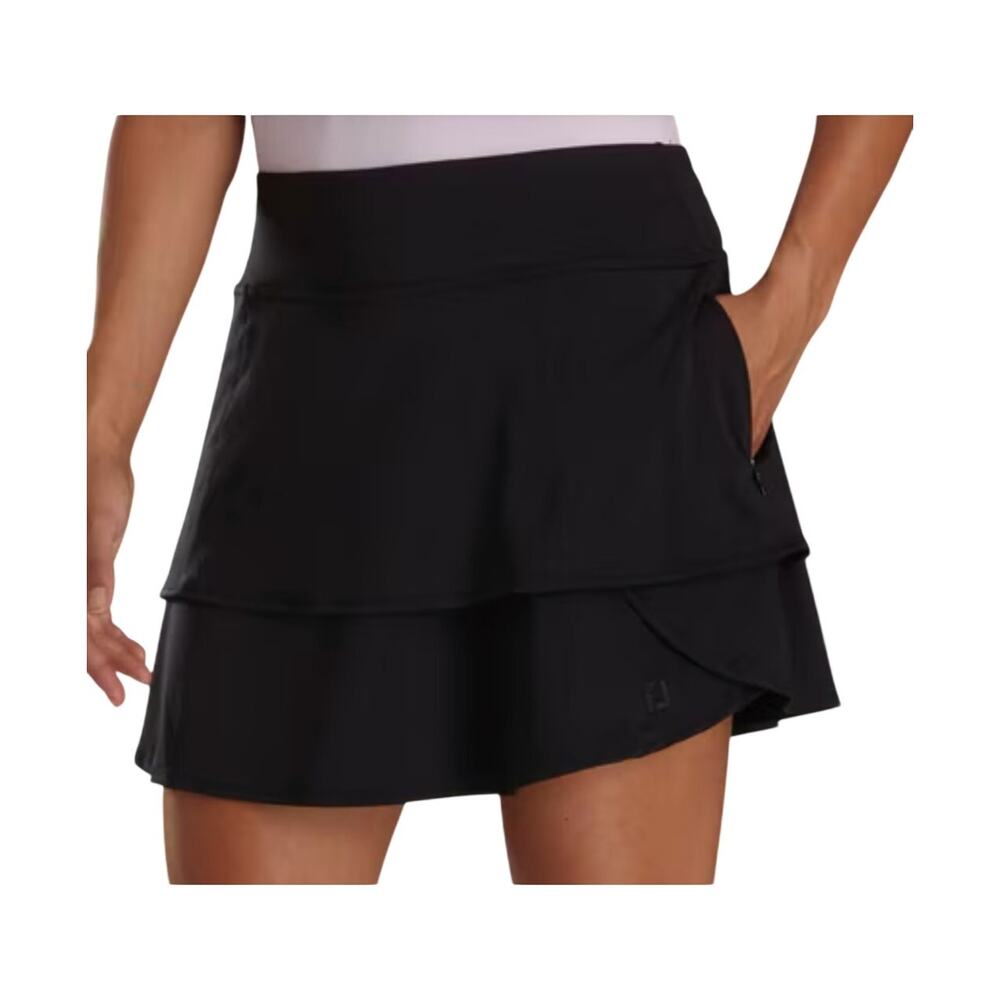 Footjoy Black Performance Layered Athletic Sporty Tennis Workout Chic Golf Skort